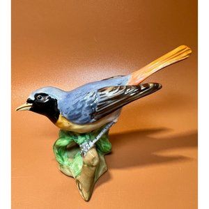 Sarten Rotschwanz Porcelain Hand Painted Bird Blue Vintage Gift Collector Nature